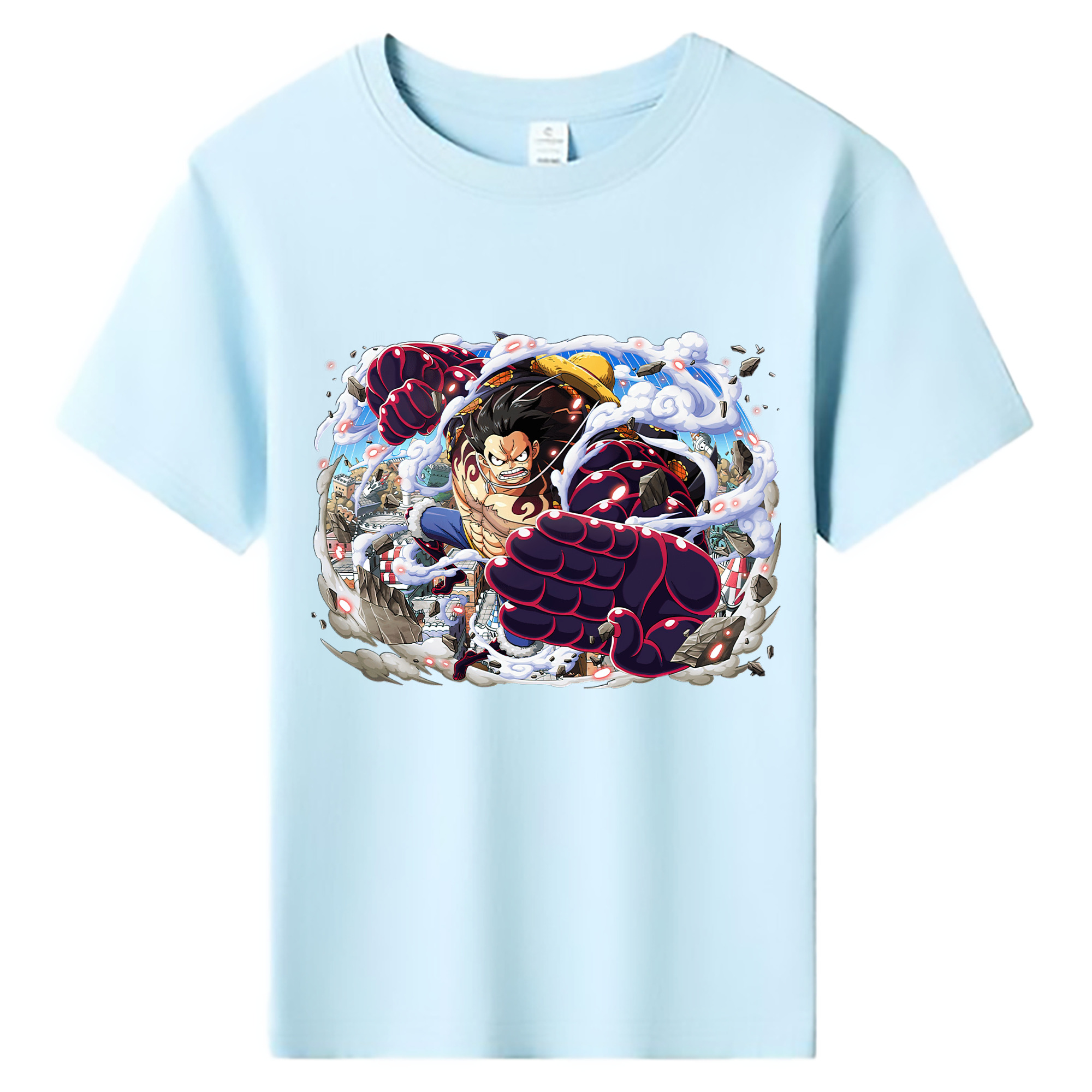 ワンピース モンキー・D・ルフィ ONE PIECE Monkey D. Luffy 綿100％キッズTシャツ（フロントプリント）